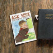 Vraag aan Seek Boy en Dog Praying Inspirerend Briefkaart