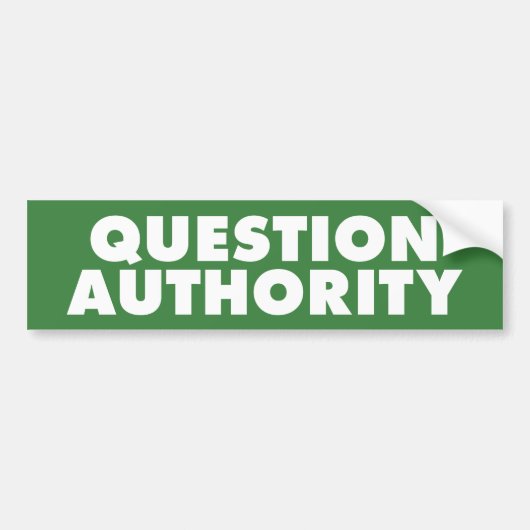 Vraag Autoriteit - Groene B Bumpersticker (Voorkant)