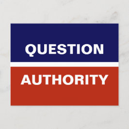 Vraag Autoriteit Red Blue Briefkaart