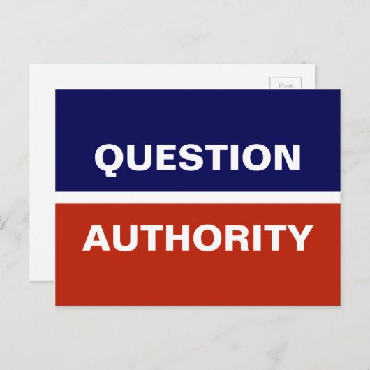 Vraag Autoriteit Red Blue Briefkaart (Voorkant / Achterkant)