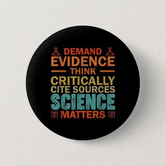 Vraag Bewijs Denk Kritisch Wetenschap Ronde Button 5,7 Cm (Voorkant)