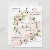 Vraag bruidspartij bruidsmeisje voorstel Kaart (Voorkant)