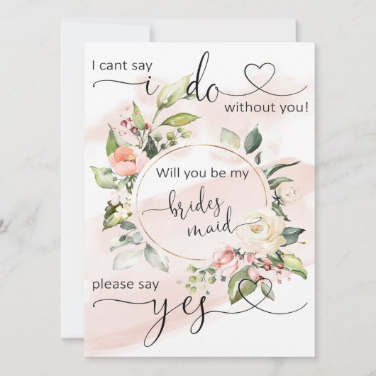 Vraag bruidspartij bruidsmeisje voorstel Kaart (Voorkant)