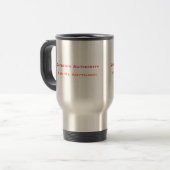 Vraag de Autoriteit om iets | Funny Travel Mug Reisbeker (Voorkant links)