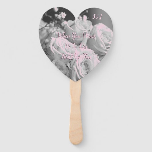 Vraag de bruid en bruidegom om te kussen handwaaier (Voorkant)