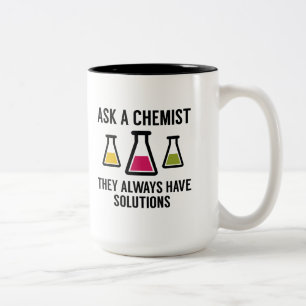 Vraag een chemicus tweekleurige koffiemok