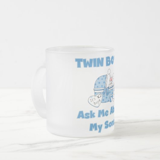 Vraag eens naar mijn tweelingschotel en cadeaus matglas koffiemok (Voorkant links)