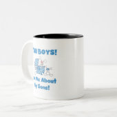 Vraag eens naar mijn tweelingschotel tweekleurige koffiemok (Voorkant links)