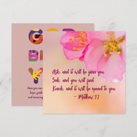 Vraag en het zal Christelijk Floral Inspirerend zi (Voorkant / Achterkant)