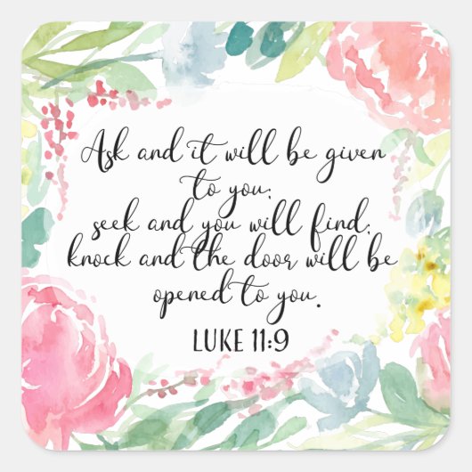 Vraag en krijgt het | Christelijke kunst Vierkante Sticker (Voorkant)