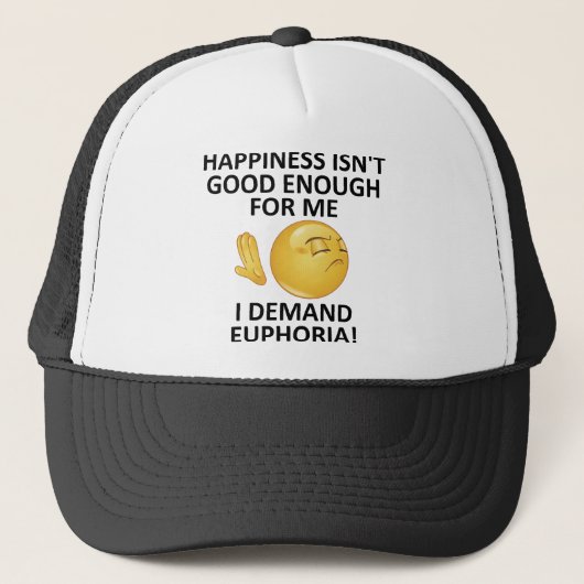 Vraag Euforie Grappige Bal Cap Trucker Hoed Pet (Voorkant)