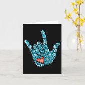 Vraag gebarentaal Ik hou van je gebaar Hart Doof A Kaart (Gele Bloem)