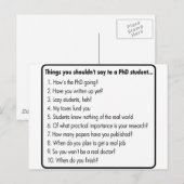 Vraag geen doctoraat briefkaart (Voorkant / Achterkant)