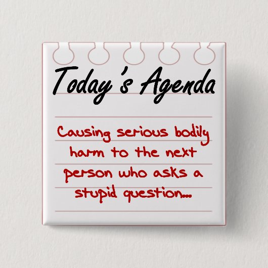 Vraag geen stoute vragen vierkante button 5,1 cm (Voorkant)