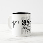 Vraag geloven ontvangen tweekleurige koffiemok (Voorkant links)