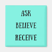 Vraag geloven ontvangst vierkant magneet (Voorkant)