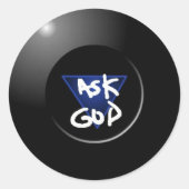 Vraag God Magic 8Ball sticker (Voorkant)