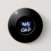Vraag God Magische knop 8Ball Ronde Button 5,7 Cm (Voorkant)