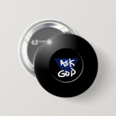 Vraag God Magische knop 8Ball Ronde Button 5,7 Cm (Voorkant /achterkant)