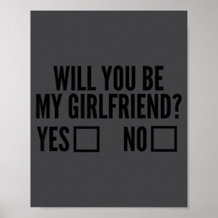 Vraag haar Wil je mijn vriendin zijn met Valentijn Poster