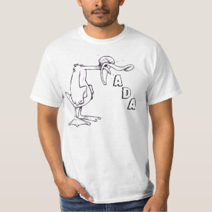 Vraag hem of hij weet van de Duck T-shirt