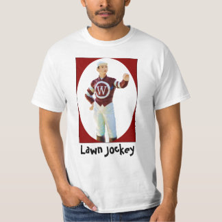 Vraag het aan de Jockey van Lawn wat er in zijn ho T-shirt