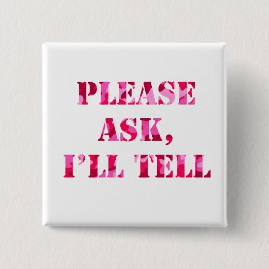 Vraag het alsjeblieft, ik zal het roze Camo Button (Voorkant)