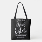 vraag het e - over bedrijfspromo voor makelaars in tote bag (Achterkant)