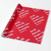 Vraag het grote Inspirerend leven Witte Tekst in r Cadeaupapier (Uitgerold)