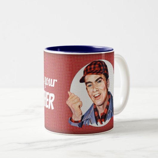 Vraag het je moeder tweekleurige koffiemok (Voorkant rechts)