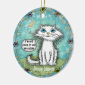 Vraag het je Scraggles Cat Keramisch Ornament (Links)