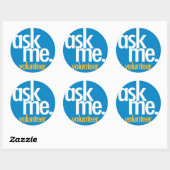 Vraag het me. Blue vrijwilliger sticker (Vel)