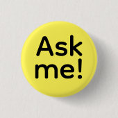 Vraag het me. Eenvoudig minimalistisch geel Ronde Button 3,2 Cm (Voorkant)