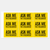 Vraag het me | Gele Vrijwilligersbadge Labels (Vel)
