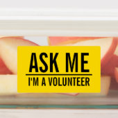 Vraag het me | Gele Vrijwilligersbadge Labels (Aangebracht)