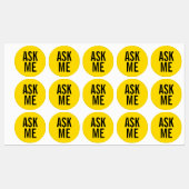 Vraag het me | Gele Vrijwilligersbadge Labels (Vel)