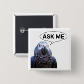 Vraag het me - Grey Parrot Guide Button (Voorkant /achterkant)