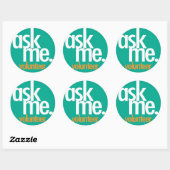 Vraag het me. Groene vrijwilliger sticker (Vel)