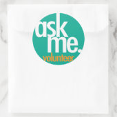 Vraag het me. Groene vrijwilliger sticker (Tas)