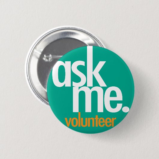 Vraag het me. Groene vrijwilligersknop Ronde Button 5,7 Cm (Voorkant /achterkant)