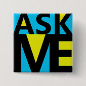Vraag het me - Museum Docent Buttonnen Vierkante Button 5,1 Cm (Voorkant)