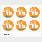Vraag het me. Oranje vrijwilliger sticker (Vel)
