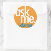 Vraag het me. Oranje vrijwilliger sticker (Tas)