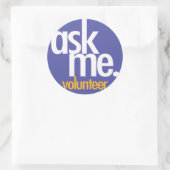 Vraag het me. Paarse vrijwilliger sticker (Tas)