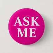 Vraag het me Pink Business Badge Button (Voorkant)