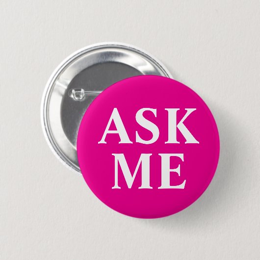 Vraag het me Pink Business Badge Button (Voorkant /achterkant)