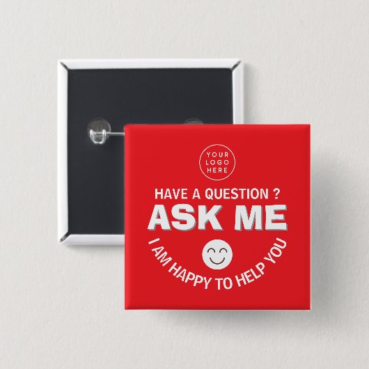  "Vraag het Mij" Vrijwillige Button (Voorkant /achterkant)