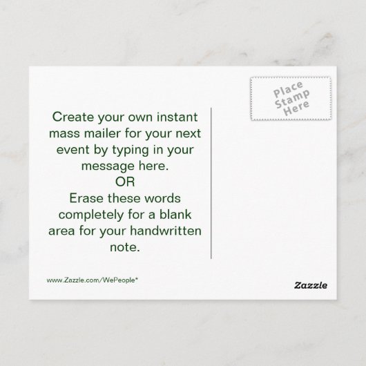 Vraag het niet Briefkaart (Achterkant)