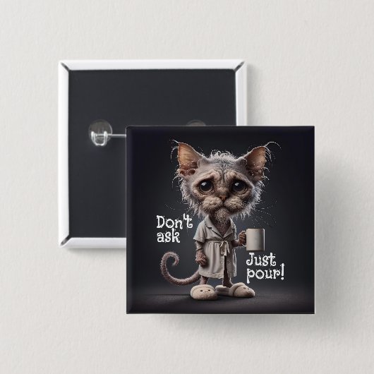 Vraag het niet, schenk gewoon! vierkante button 5,1 cm (Voorkant /achterkant)