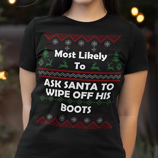 Vraag het Santa Ugly Christmas 'Sweater' T-shirt